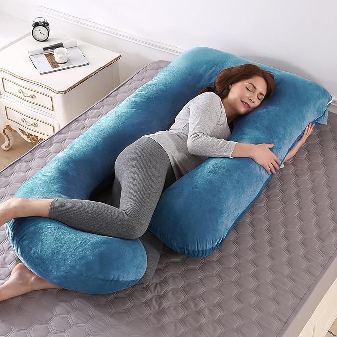 Image of Mom,s Choice Full Body Pregnancy Pillows, Maternity Pillow for Sleeping Support for Legs, Back, Neck, Shoulder, Hips, Belly for Pregnant Woman, 57 inch Prenancy Pillow