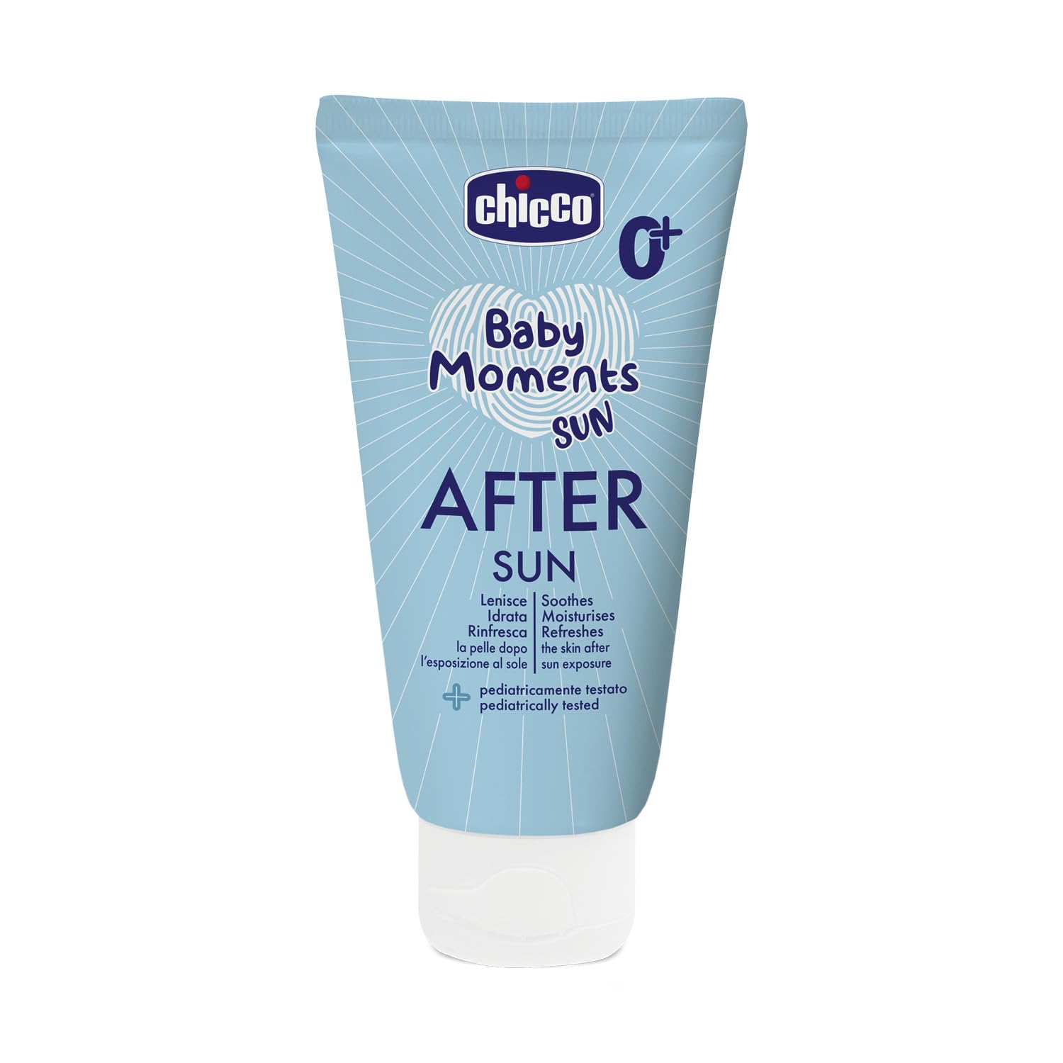 Chicco Latte Doposole, Lenisce la Pelle del Bambino Dopo l'Esposizione al Sole, Idrata la Pelle Arrossata, Texture Leggera, Offre Sollievo Immediato, Effetto Rinfrescante, 150 ml