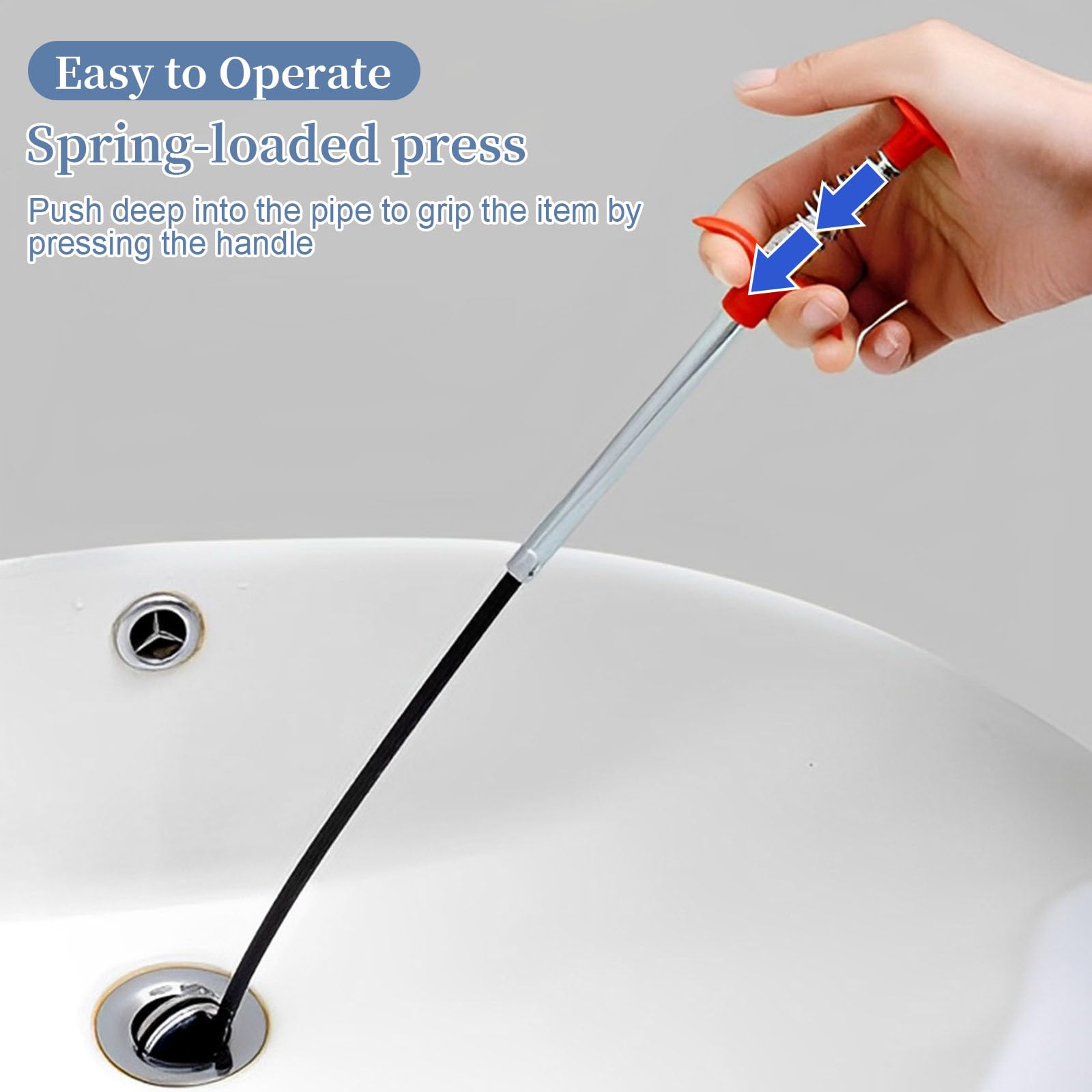Fogna Spazzatura Clip, 1 Piece Gripper Flessibile Artiglio Gripper Set Retractable Quattro-Prong Maniglia per Scarichi Lavello Vasca da Bagno Canali fognari Toilet