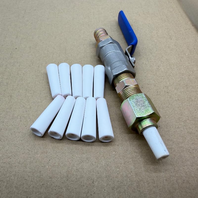 Valve Type Sand Blasting Gun with 10pieces Sandblast Nozzle for 5gallon Sandblast Tanks, Rust Cleaning Air Sandblasting Gun (1,Gun and 10pcs 2.5mm nozzle)