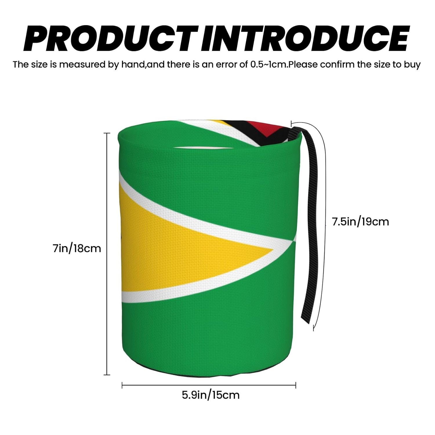 Flag of Guyana Car Trash can, Hanging Foldable car Trash can, car Storage Box Accessories, Suitable for Travel SUV Truck Sedan image 3