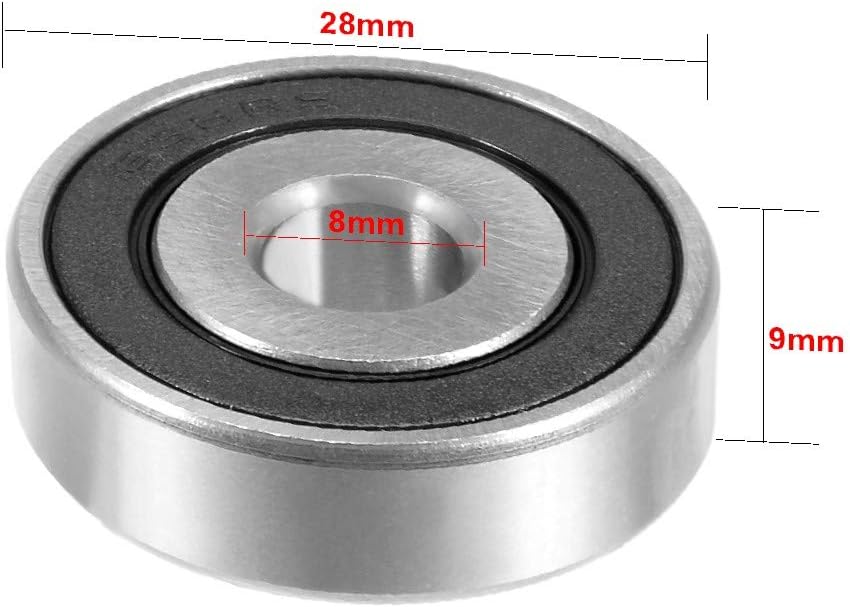 New Lon0167 10pcs 638RS 8mmx28mmx9mm Double Sealed Miniature Deep Groove Ball Bearing(10pcs 638RS 8mmx28mmx9mm Doppeltes versiegeltes Miniatur-Rillenkugellager