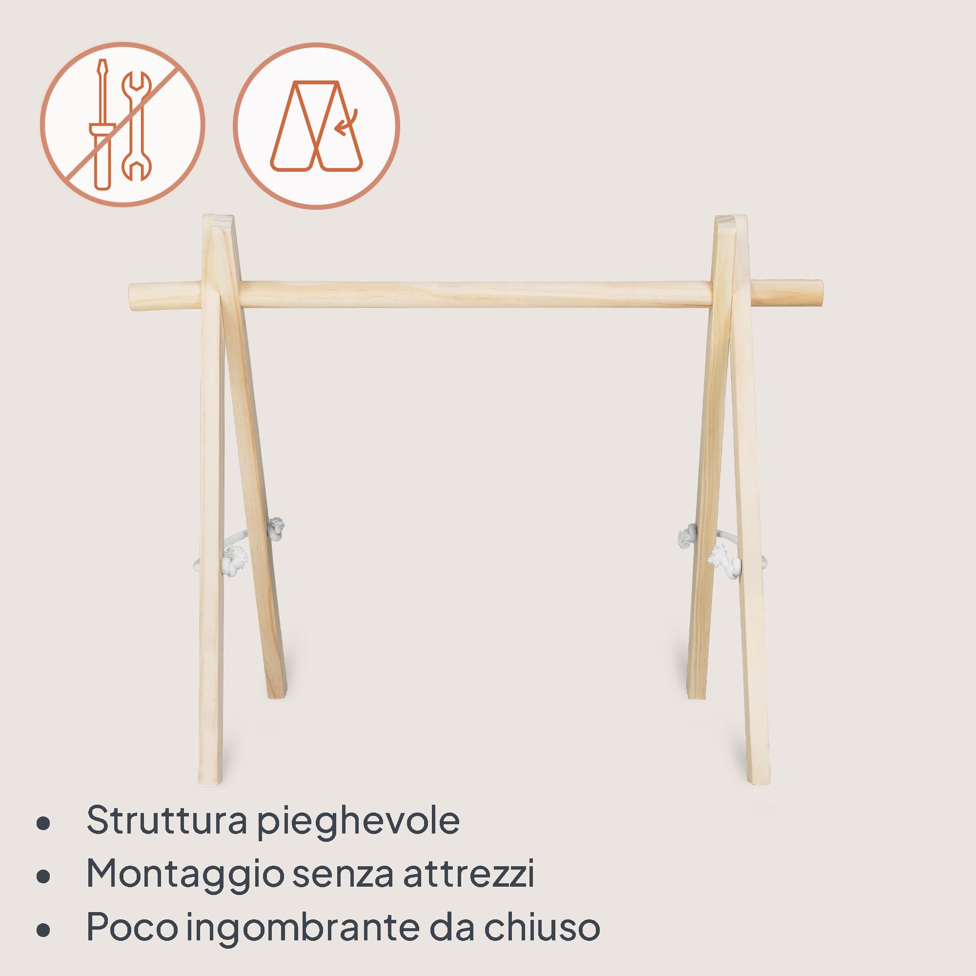 Lionelo Anis Palestrina Legno Baby Gym Giochi Rimovibili Pieghevole Centro Attività Neonato Giocattolo Montessori
