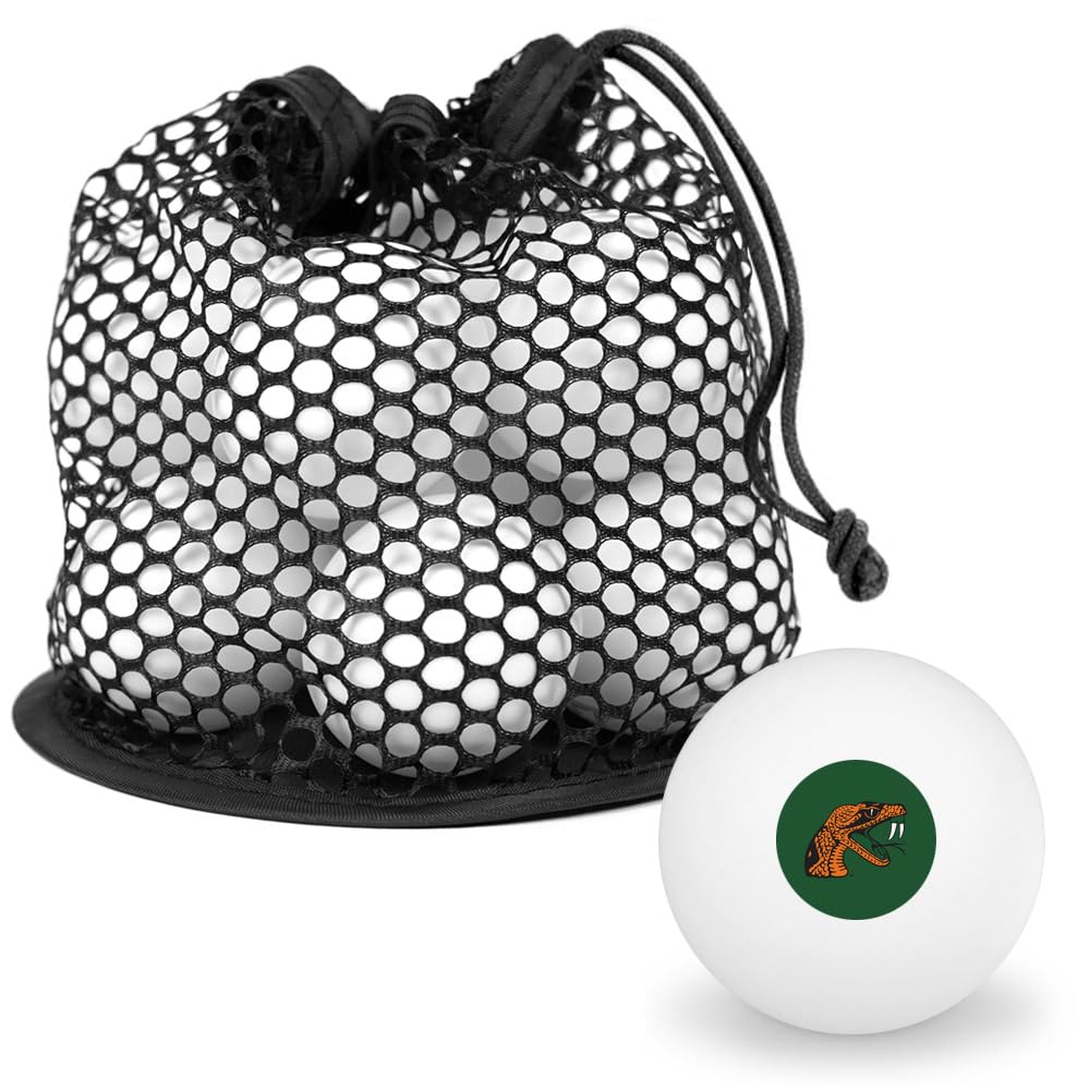GRAPHICS & MORE Florida A&M University Primary Logo Novelty Table Tennis Ping Pong Ball 12 Pack with Storage Bag