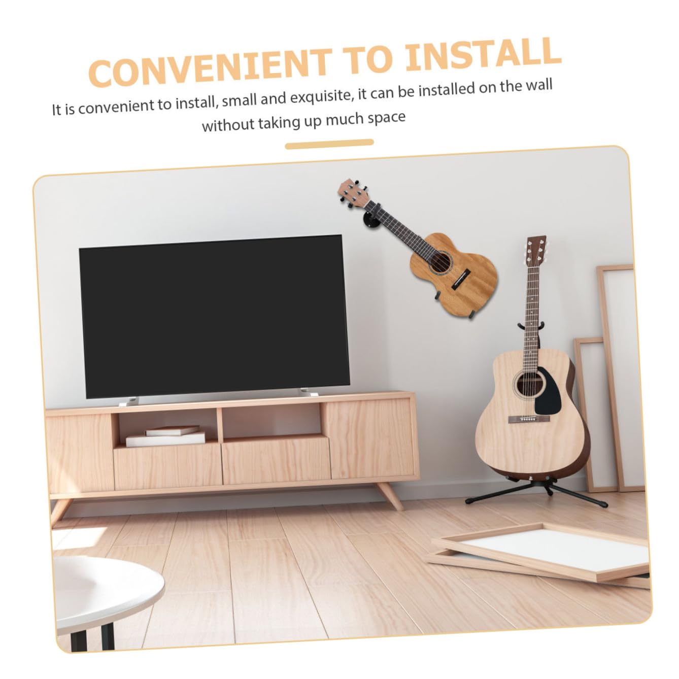 Gatuida Gitarren Wandhalterung Metall Horizontale Wandmontage Stabiler Gitarren Wandhaken Installieren Vielseitig für Bass Ukulele Violine Erhu Elegantes Design für Musikliebhaber