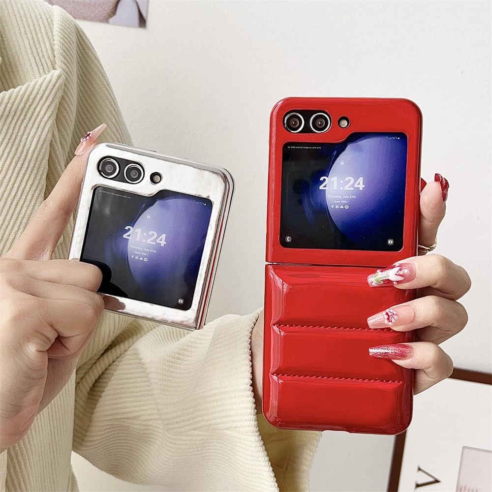 Funda de Lujo con diseño Brillante para Samsung Galaxy Z Flip 5 4 3 Z Flip 3 Z Flip 4 Z Flip 5, Carcasa de Silicona Suave con Revestimiento de Color sólido, Color Negro, para Samsung Z Flip 5