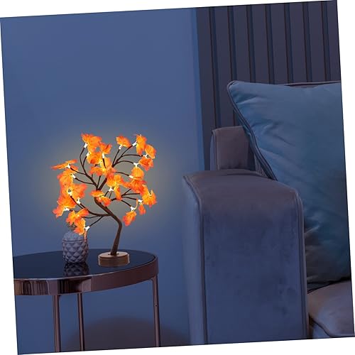 Miniatura 9 de Luz de noche de árbol de arce, luz decorativa para árbol de mesa, calabaza, bellota, árbol iluminado, árbol de arce artificial, lámpara de árbol de