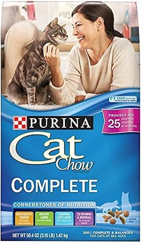 Purina Cat Chow - Alimento seco para gatos, completo, bolsa de 3.15 libras