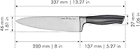 Vista 3 de Henckels - Cuchillo de grafito para chef, de 8 pulgadas, color gris.