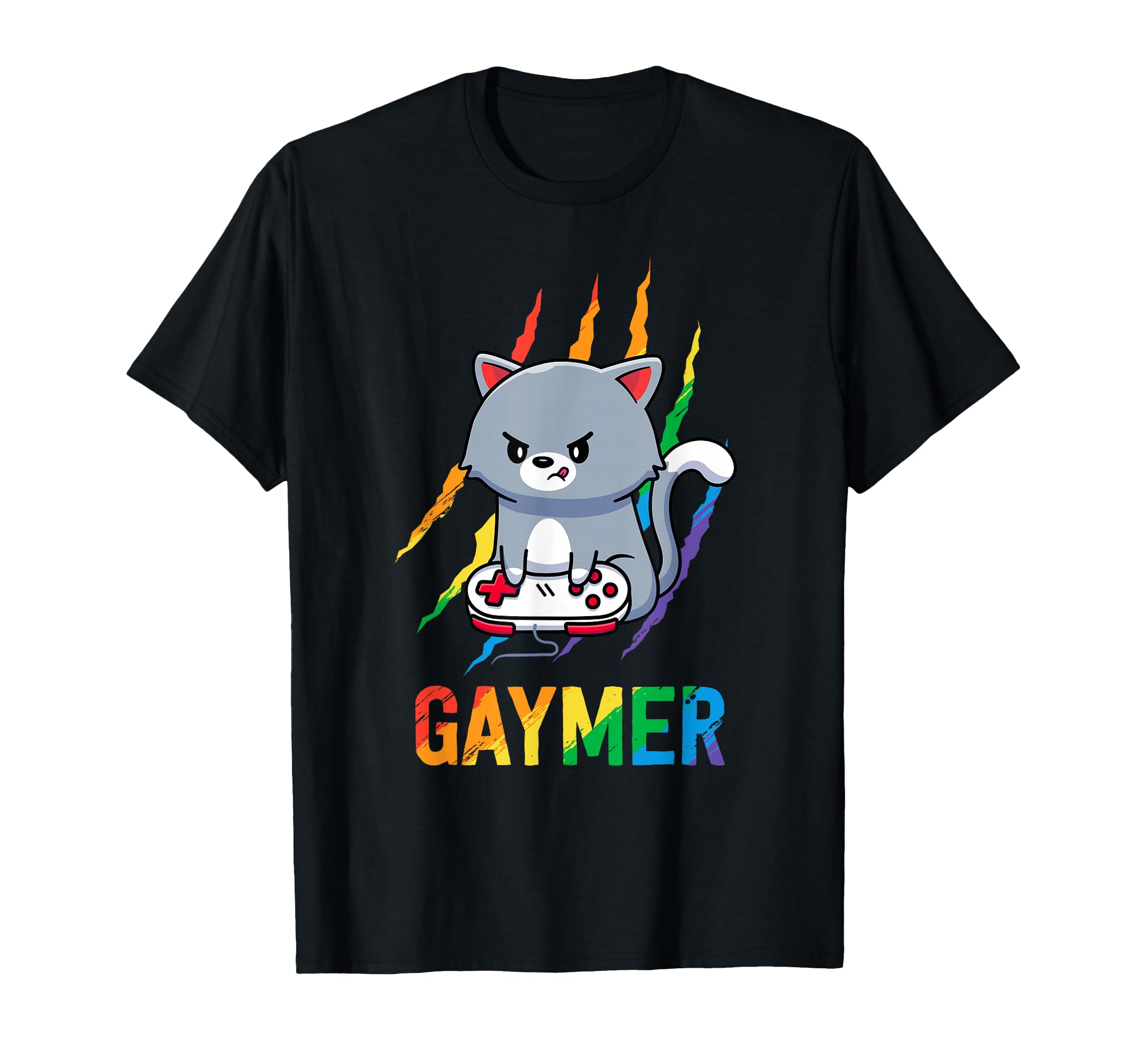Gaymer LGBT Cat Pride Rainbow Video Game Lovers Gift T-Shirt