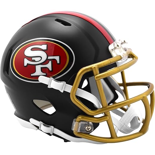 San Francisco 49ers Black 2025 Rivalries Revolution Speed Mini Football Helmet - New in Riddell Box