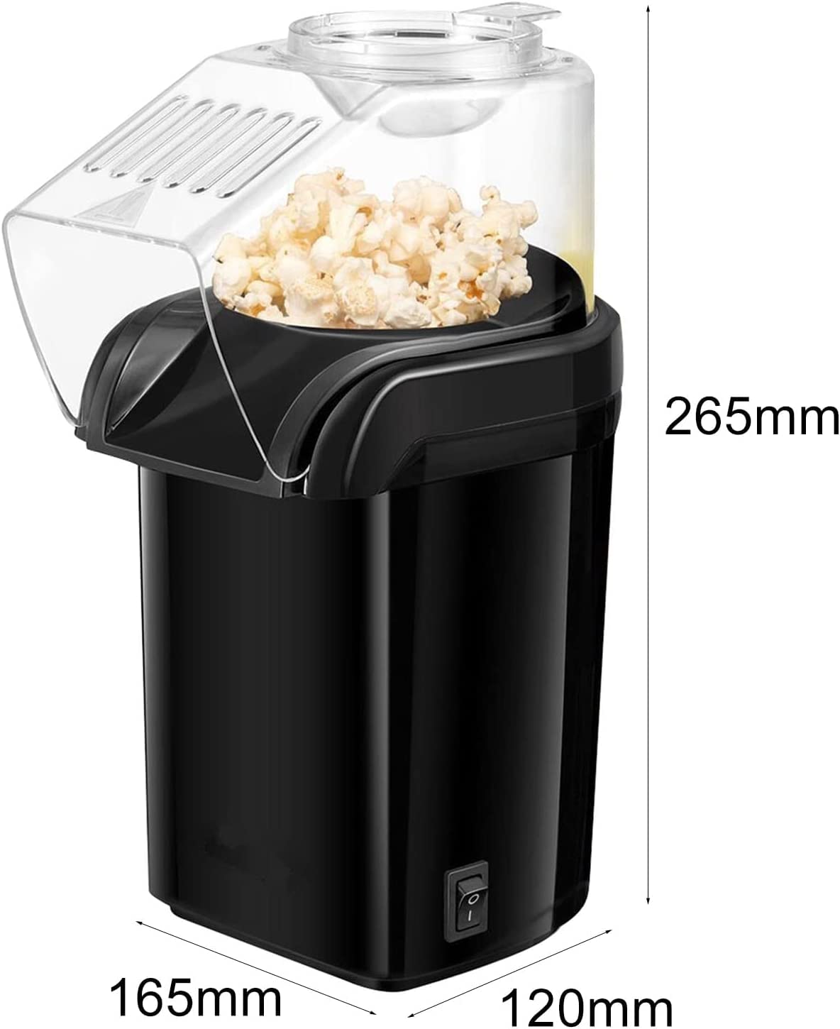 Elektryczna maszyna do popcornu, 1200W Mini gospodarstwa domowego zdrowa, bezolejowa maszyna do popcornu na gorące powietrze do kuchni domowej,White