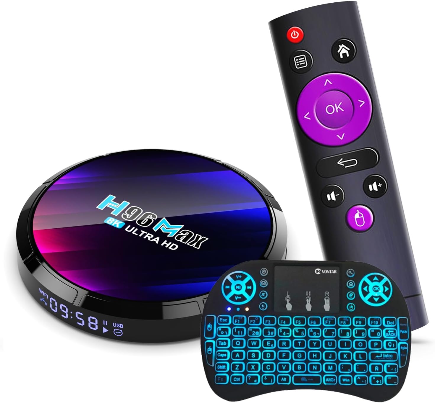 CHROX H96max Android 13.0 TV Box, [4GB+64GB] with RK3528 64-Bit Quad Core ARM 2.4G/5G Dual Wifi/8K/4K/3D/USB 3.0/H.265 with Wireless Mini Keyboard,4gb+64gb