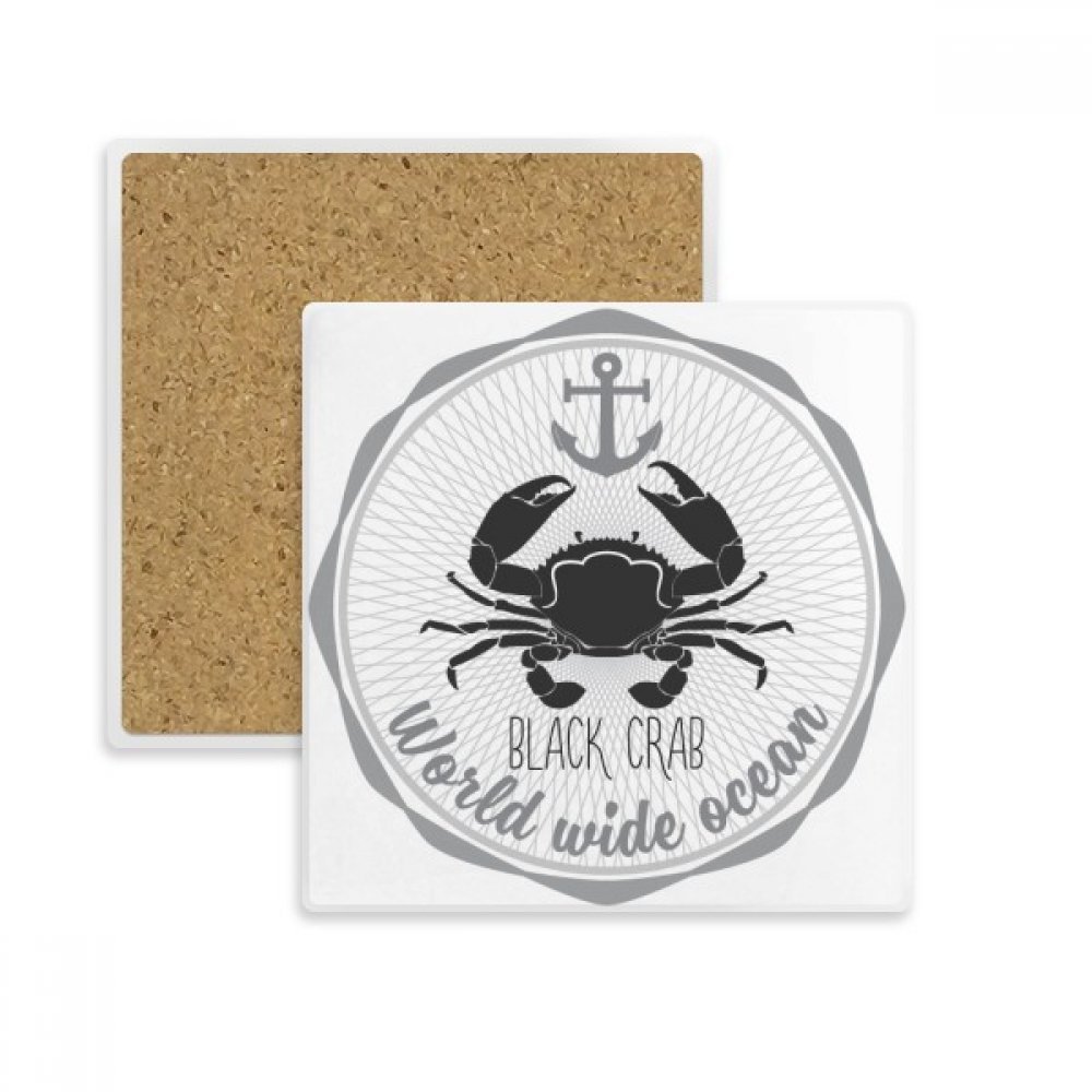 Dessous de verre crabe en pierre absorbante pour mug et tasse, lot de 2