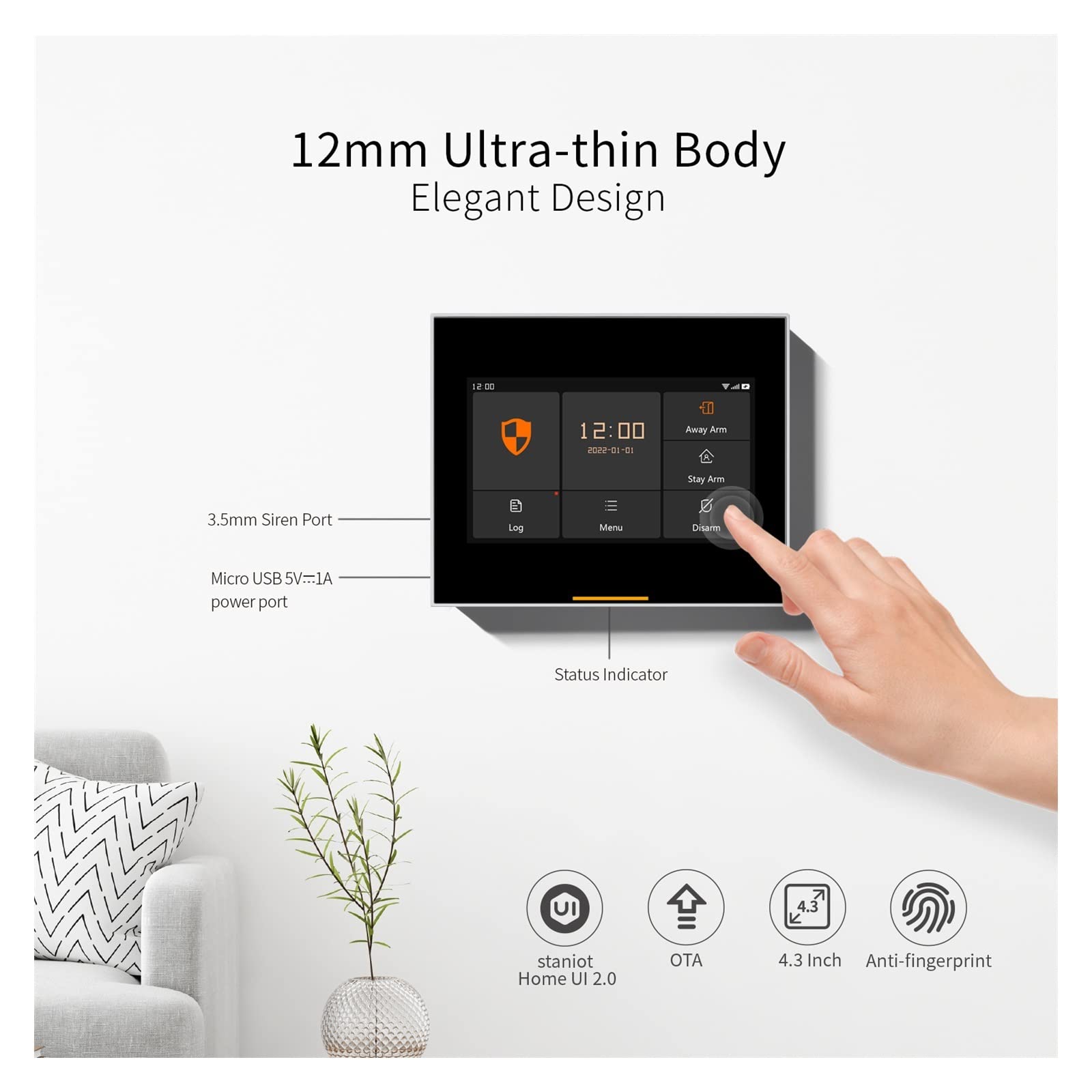 Bezprzewodowy System Alarmowy, Tuya Smart Wi -Fi Touch GM System bezpieczeństwa Host Host bezprzewodowy alarm alarmowy panel sterowania alarmowego dla domu