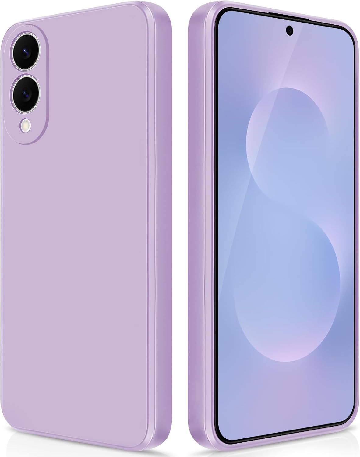 Samsung s25 Edge – GiiYoon Coque en silicone pour Samsung Galaxy S25 Edge, ultra fine, résistante aux chocs, avec couche intérieure en fibre et protection de l&rsquo;appareil photo, violet