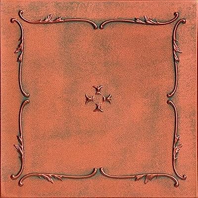 A La Maison Ceilings R05 Spring Buds Pre-Painted Foam Glue-up Ceiling Tile Pack of 96, Copper Patina, 259.2 sq. ft.