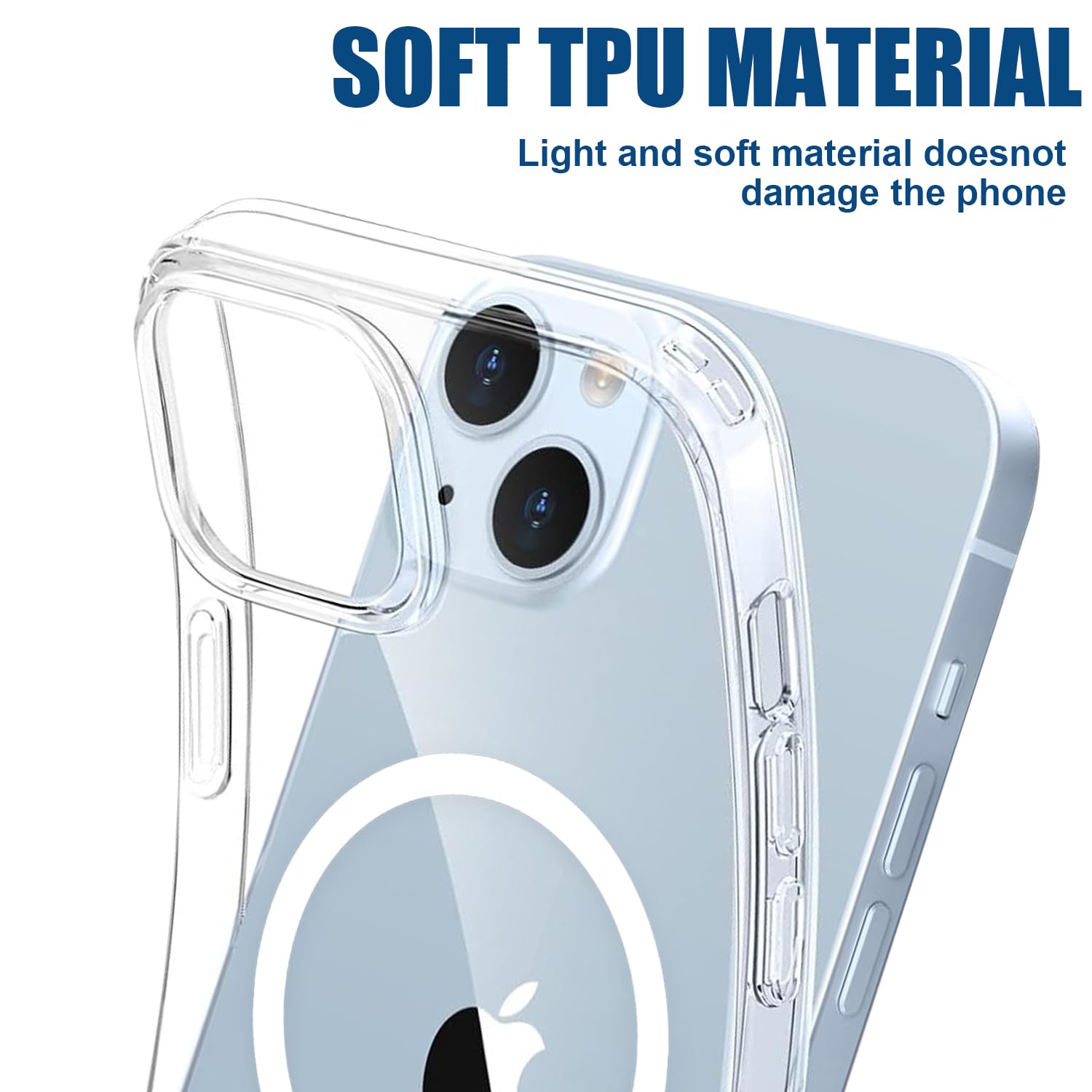 For IPhone 13 /iPhone 14 Case, Compatible With MagSafe, Heavy Duty Shockproof Protection Phone Cases, Double Layer Transparent Magnetic Protective Cover For IPhone 13/iPhone 14, 6.1 Inch, Black - View #8