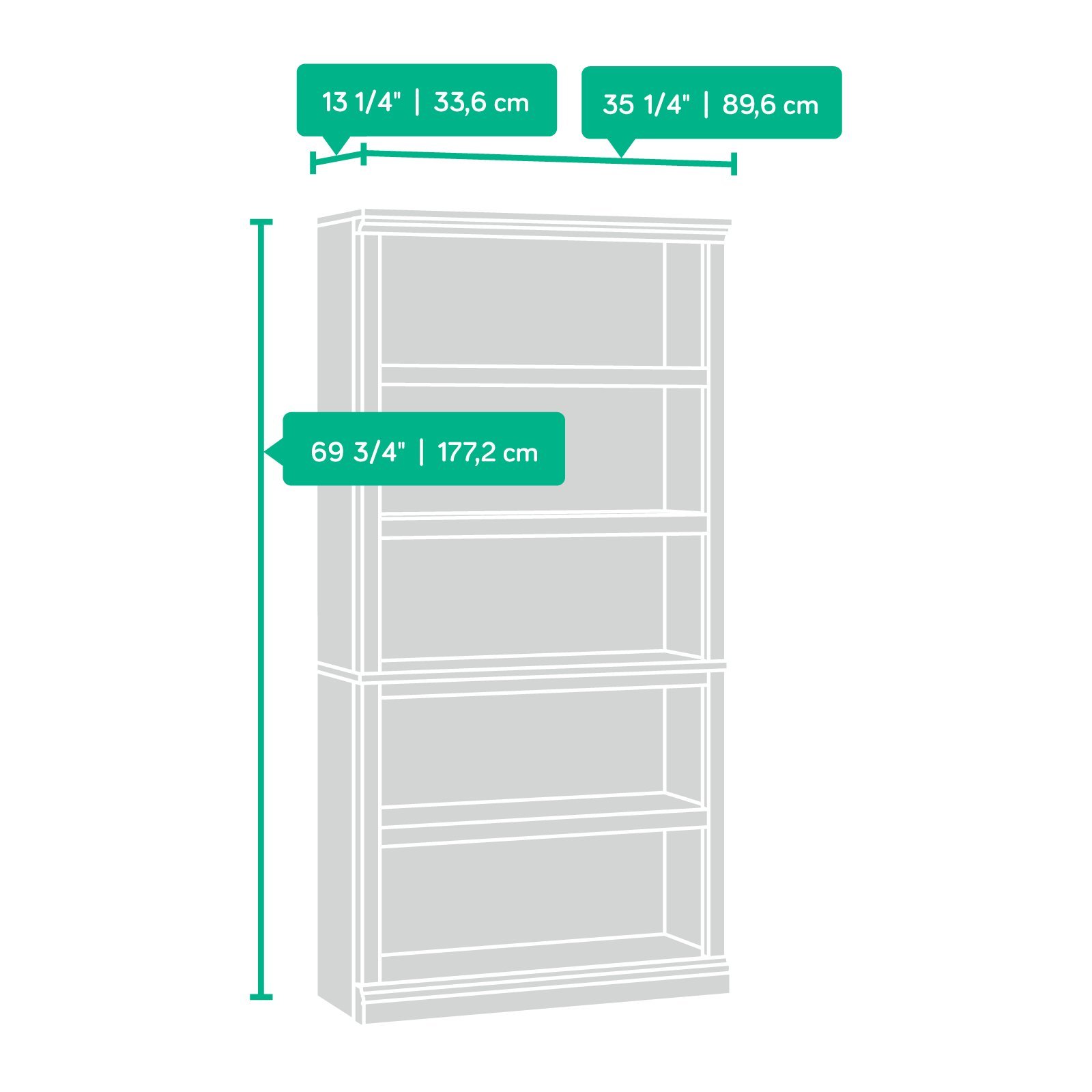 Sauder Miscellaneous Storage BookcasesBook Shelves 5 Shelf and 3 Shelf Lintel Oak product thumbnail 4