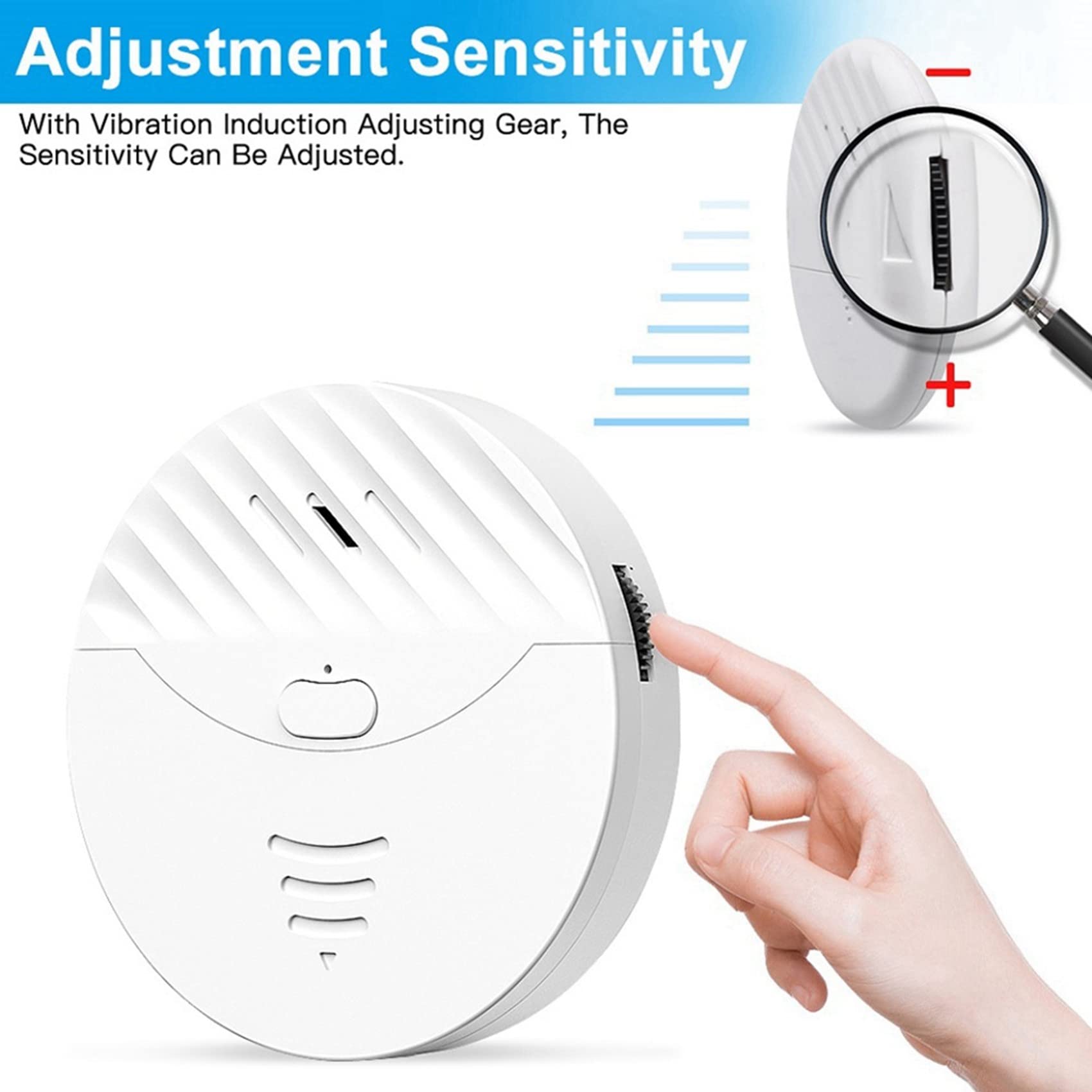 lascivious 2X Tuya Smart WiFi Alarm Czujnik Wibracji Drzwi i Okien Alarm Ochrony BezpieczeńStwa DziałA z Alexa, Smart Life (BiałY)