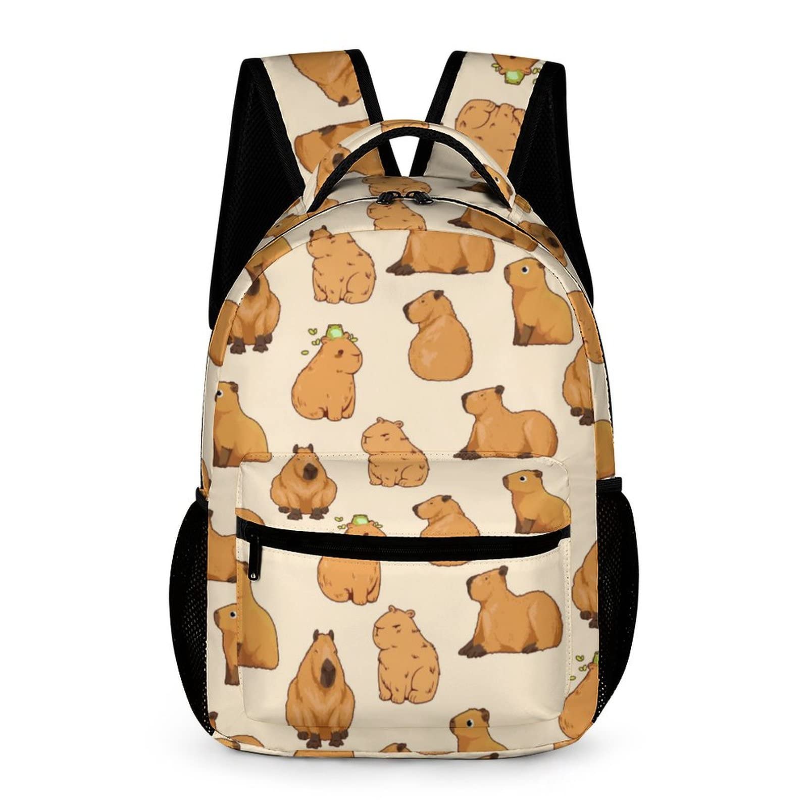Ueshiramanu Capybara Backpack Gift for Kids Boys Girls Polyester Fashion School Bag Stylish Print Travel Laptop Bookbag