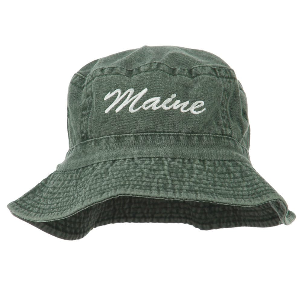 e4Hats.com Maine Embroidered Bucket Hat - Green OSFM