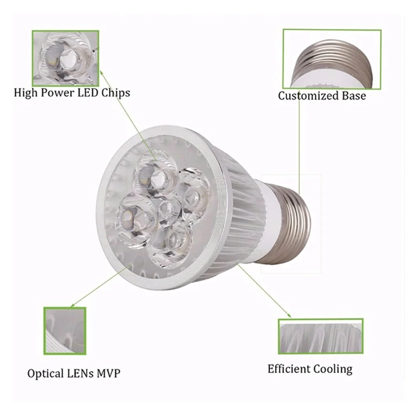 4 Bombillas de luz LED GU10 85-265V lámpara de Fuente IP65 focos LED Impermeables luz descendente LED Blanca cálida for iluminación Interior (Color : Warm White)
