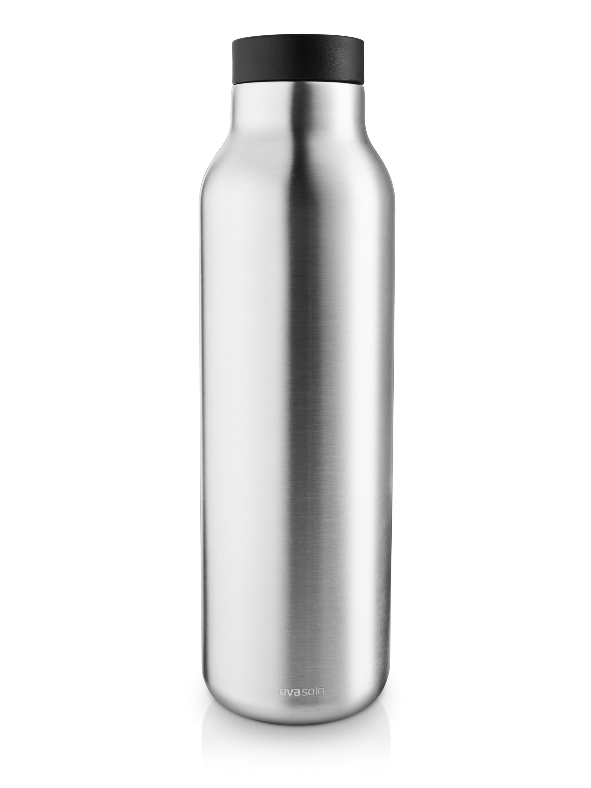 Eva Solo Termo Urban de 0,​7 l, acero/​negro, el cuerpo de la botella está hecho de 90% acero inoxidable reciclado