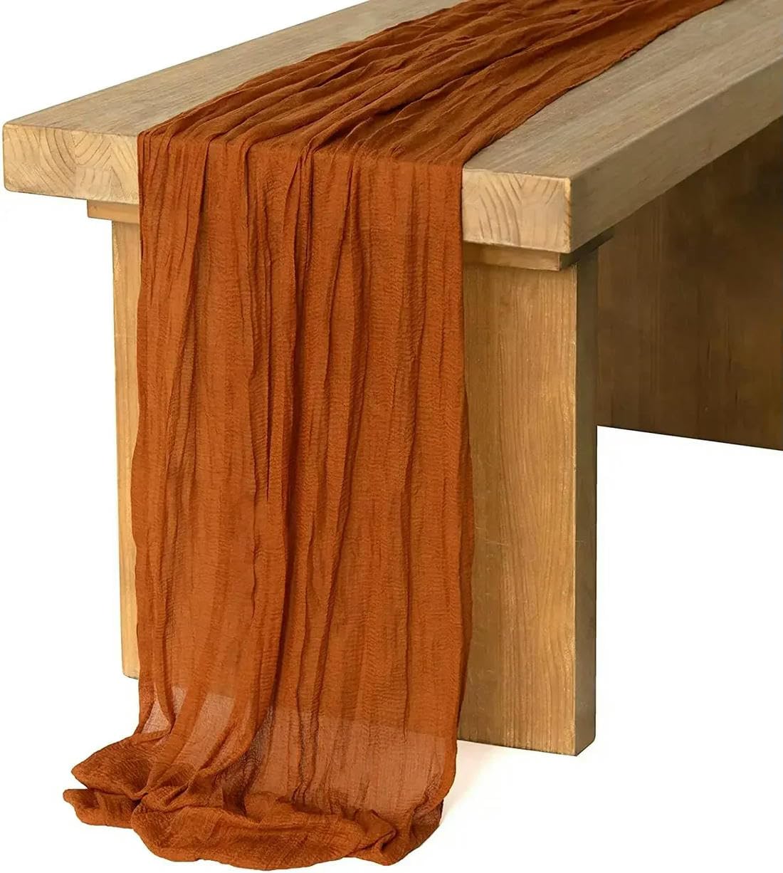6 sztuk serowych gazowych bieżników na stół rustykalny dekoracja stołu weselnego 90 * 300 cm boho bieżnik na stół weselny (pomarańczowy_a 90X300CM)
