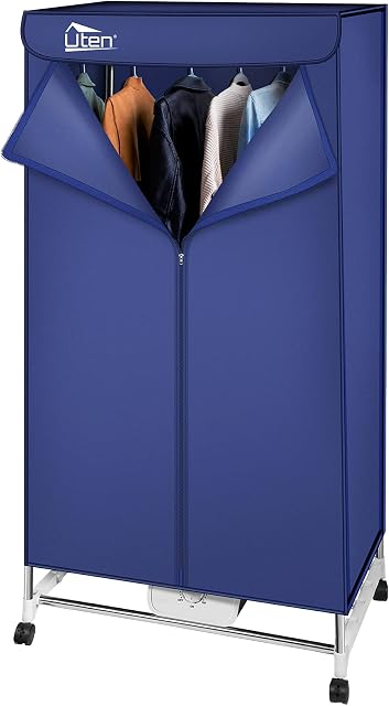 Electric Clothes Dryer Warm Air Drying Wardrobe Electric Clothes Drying Rack Double layer Stackable for Apartments 1000W Square