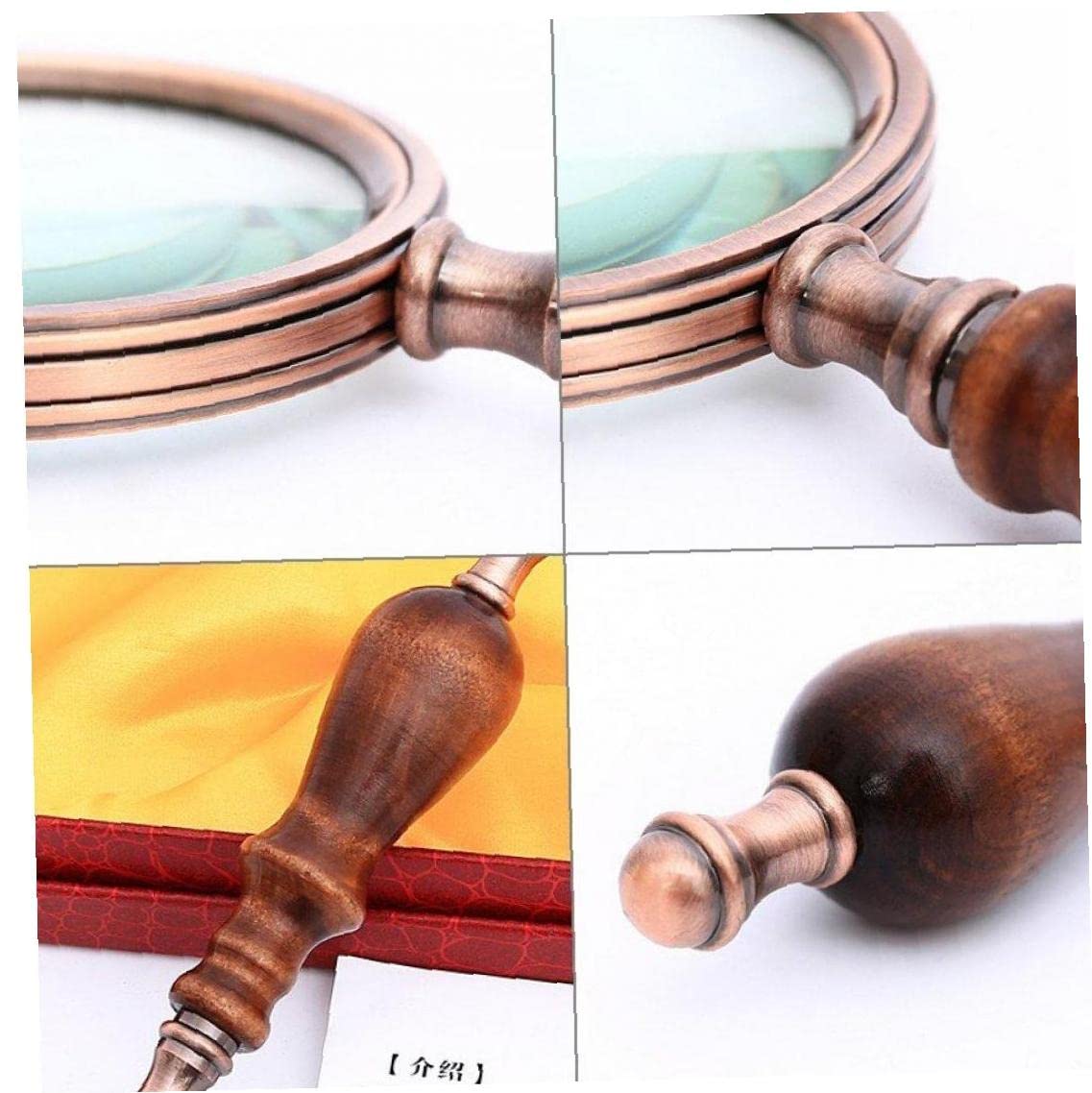 Amazon.co.jp: 虫眼鏡 レトロ 10倍 拡大ガラス 木製ハンド ヘルド