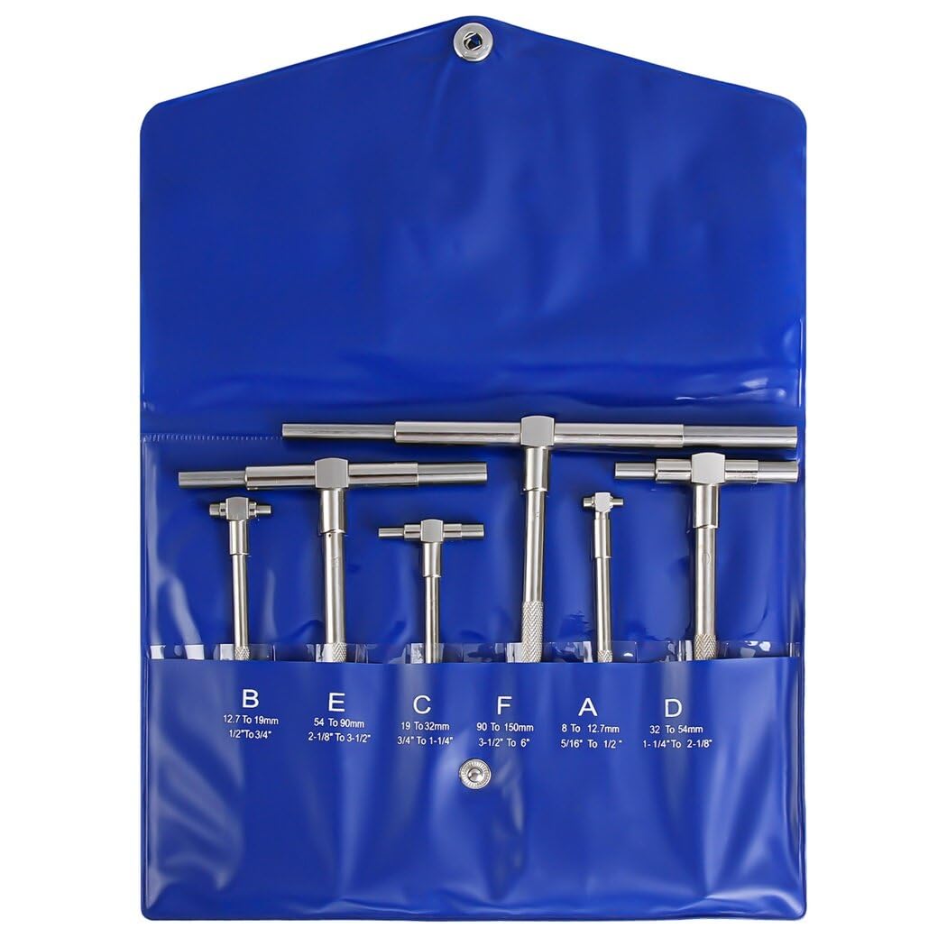 Telescoping Gauges Set 6PCS Telescopic T Bore Hole Gauges Bore