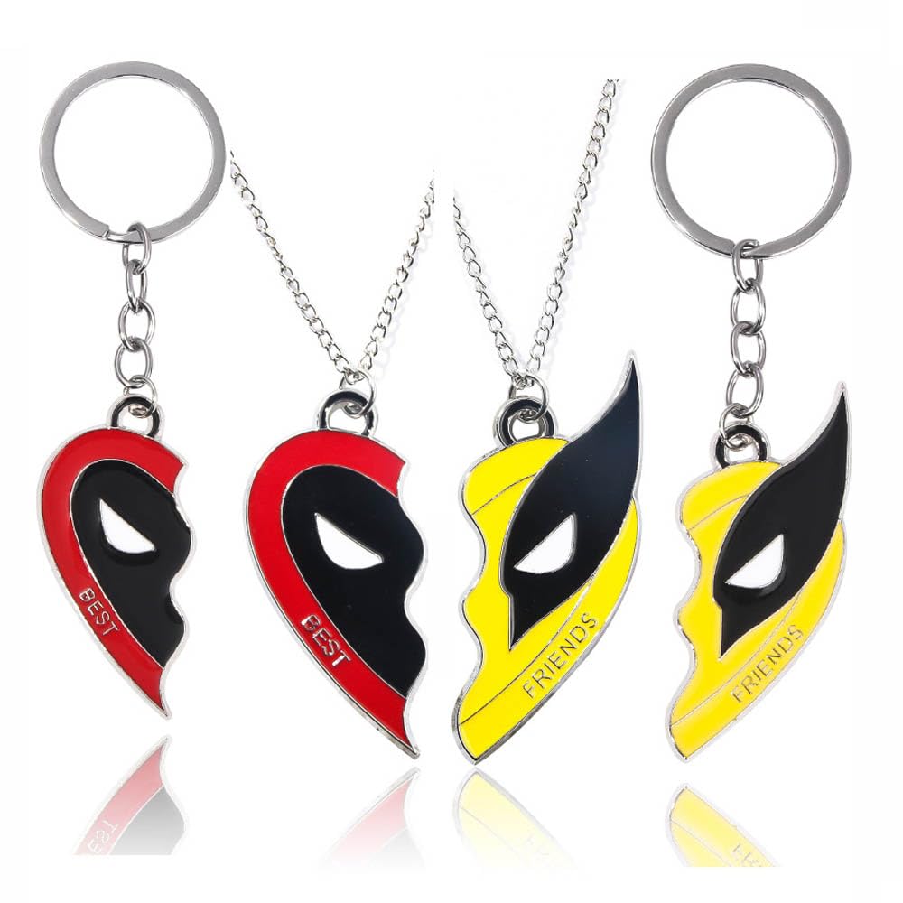 DAOWINDead Figure Mask Model Accessories 4 Pieces, Winston Figure Cosplay Prop Mask Keychain Men's Car Key Pendants Set