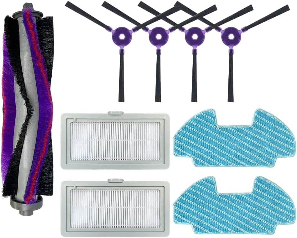 Replacement Main Side Brush Strip Hepa Filter Mop Rag Compatible with Midea I5 VCR07 VCR08 MR09 Vacuum Cleaner Part (Set I)