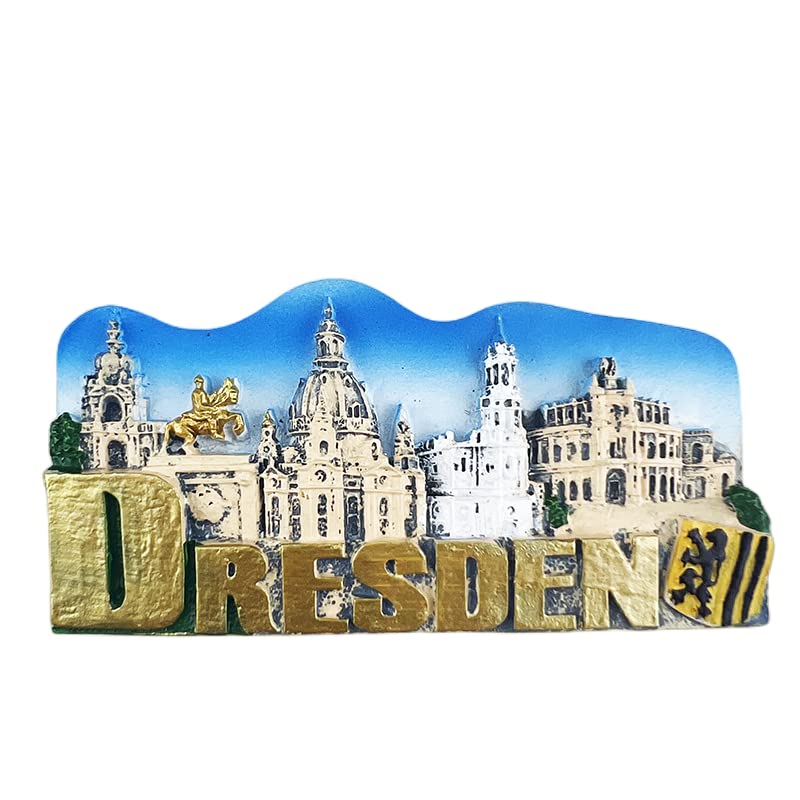 Wedarego 3D Dresden Germany Fridge Magnet Souvenir Gift,Resin Handmade Dresden Refrigerator Magnet Home & Kitchen Decoration Collection