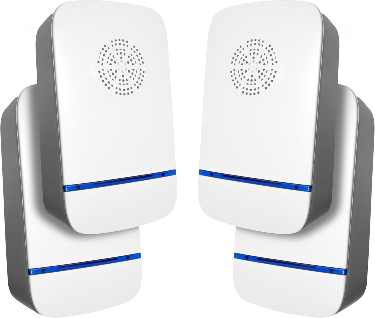Ultrasuoni per topi Pack da 4 Dispositivo antizanzare ultrasuoni da Interno ed Esterno, ecopest Repellente per Topi, formiche, blatte, Ragni, cimici + Kit di cerotti per puntura di zanzare inclusa.