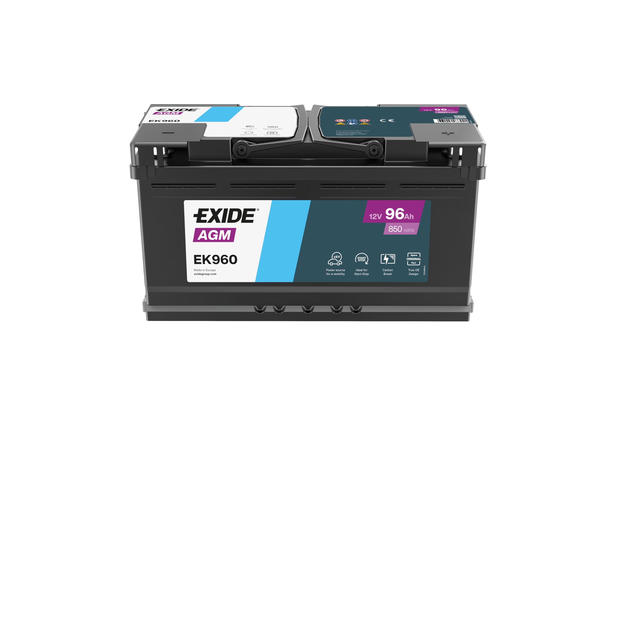Akumulator EXIDE 12V 96Ah 850A STOP & START AGM L5 Samochodowy Kompatybilny z WIESMANN MF5 Roadster, VW Passat Variant 3C5