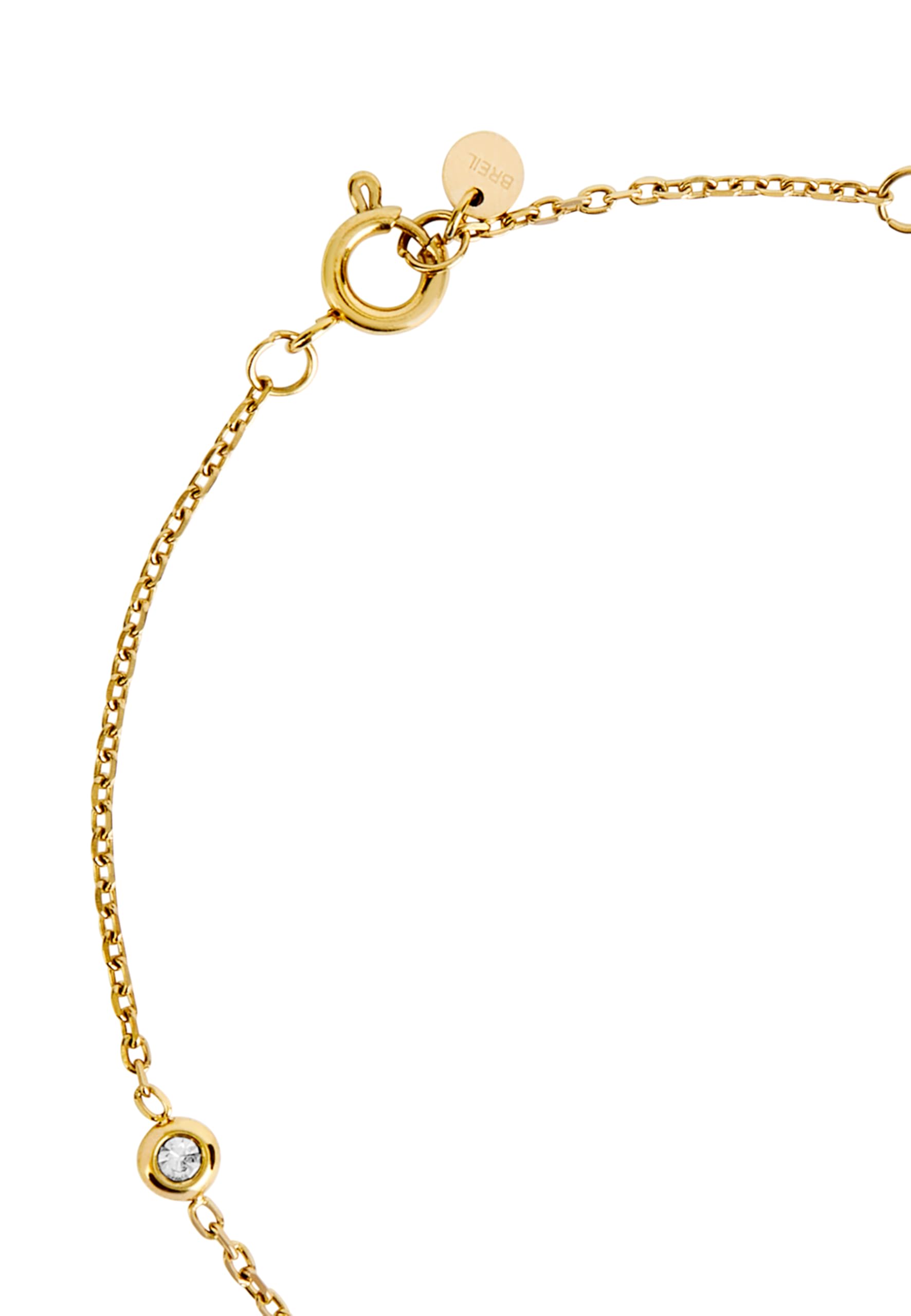 Breil, Collezione Moonlight, Bracciale Donna in Acciaio IP Gold Lucido, con 4 Inserti in Cristallo, Chiusura Regolabile, Lunghezza fino a 21 cm, Idea Regalo Donna
