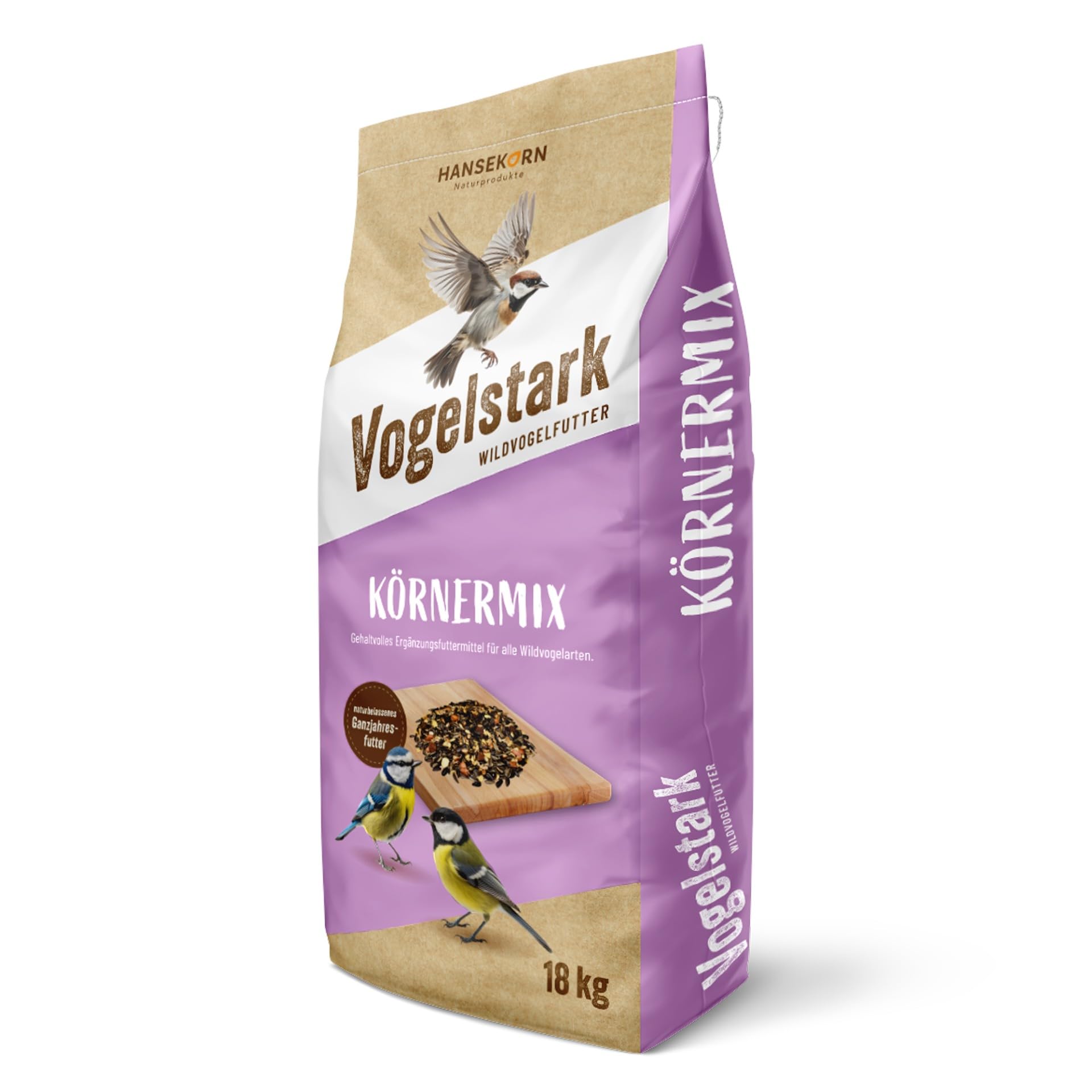 Vogelstark 18 kg Vogelfutter Körnermix Wildvögel ganzjährig mit Sonnenblumen