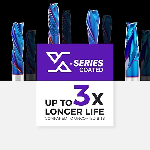 Miniatura 6 de ZahyoX Broca de enrutador CNC en espiral de compresión hacia arriba, fresadora de extremo CNC recta de carburo sólido nano, diámetro de corte de 38