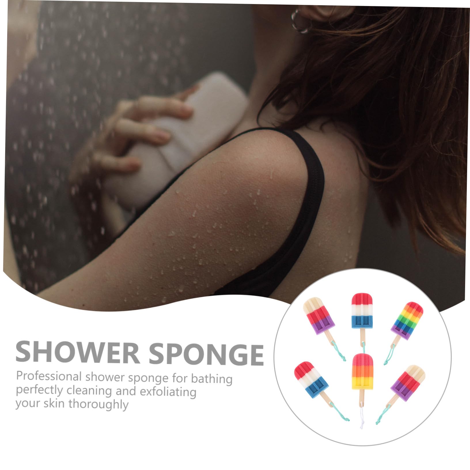 Spugna da Bagno Esfoliante 6 Pezzi in Spugna per Bagno