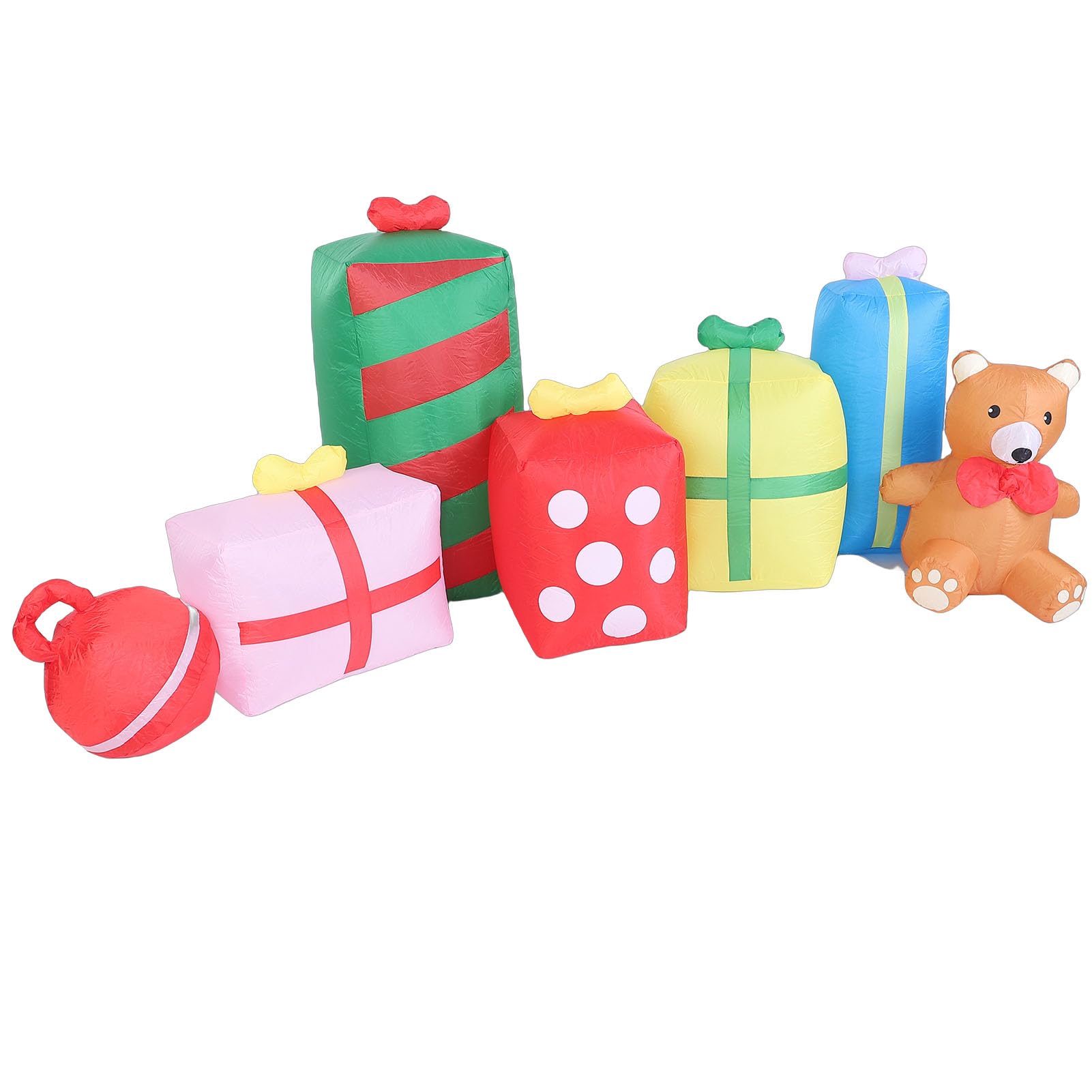 Gommoni natalizi da , grandi decorazioni per esterni, scatole regalo con orso e luci a LED, per vacanze, feste, giardino, prato, decorazione invernale (spina europea 220-240 V)