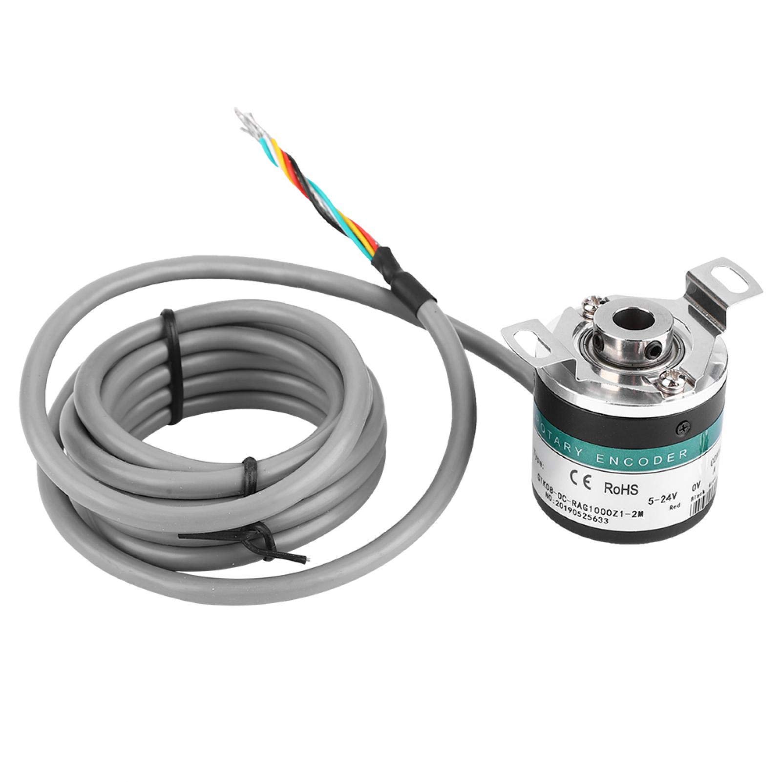 GTK3808 Drehgeber, DC5V-24V Optoelektronischer Drehgeber ABZ 3-Phasen-Hohlwellengeber