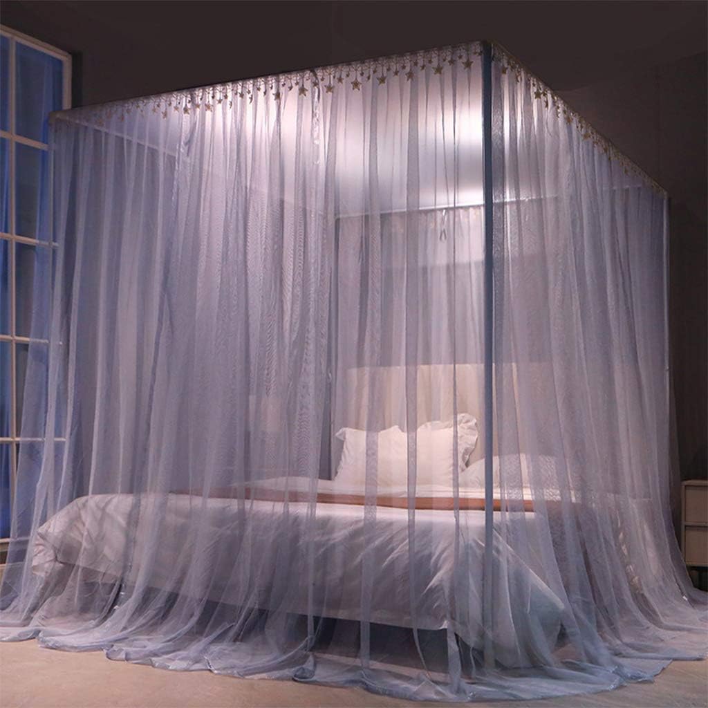 Mosquito Net Canopy Curtain - Elegant 4 Corner Post Bed Canopy for Twin, Full, Queen, King Size Beds - Perfect for Adults, Teens, Boys, and Girls