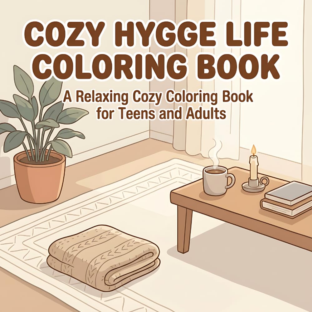Cozy Hygge Life Coloring Book: A Relaxing Cozy Coloring Book for Teens and Adults