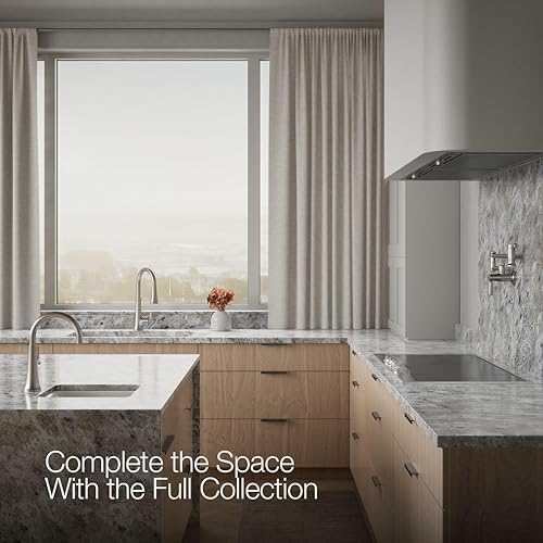 Vista 165 de KOHLER 23765-CBL Tone - Grifo de cocina semiprofesional, negro mate/cromo pulido