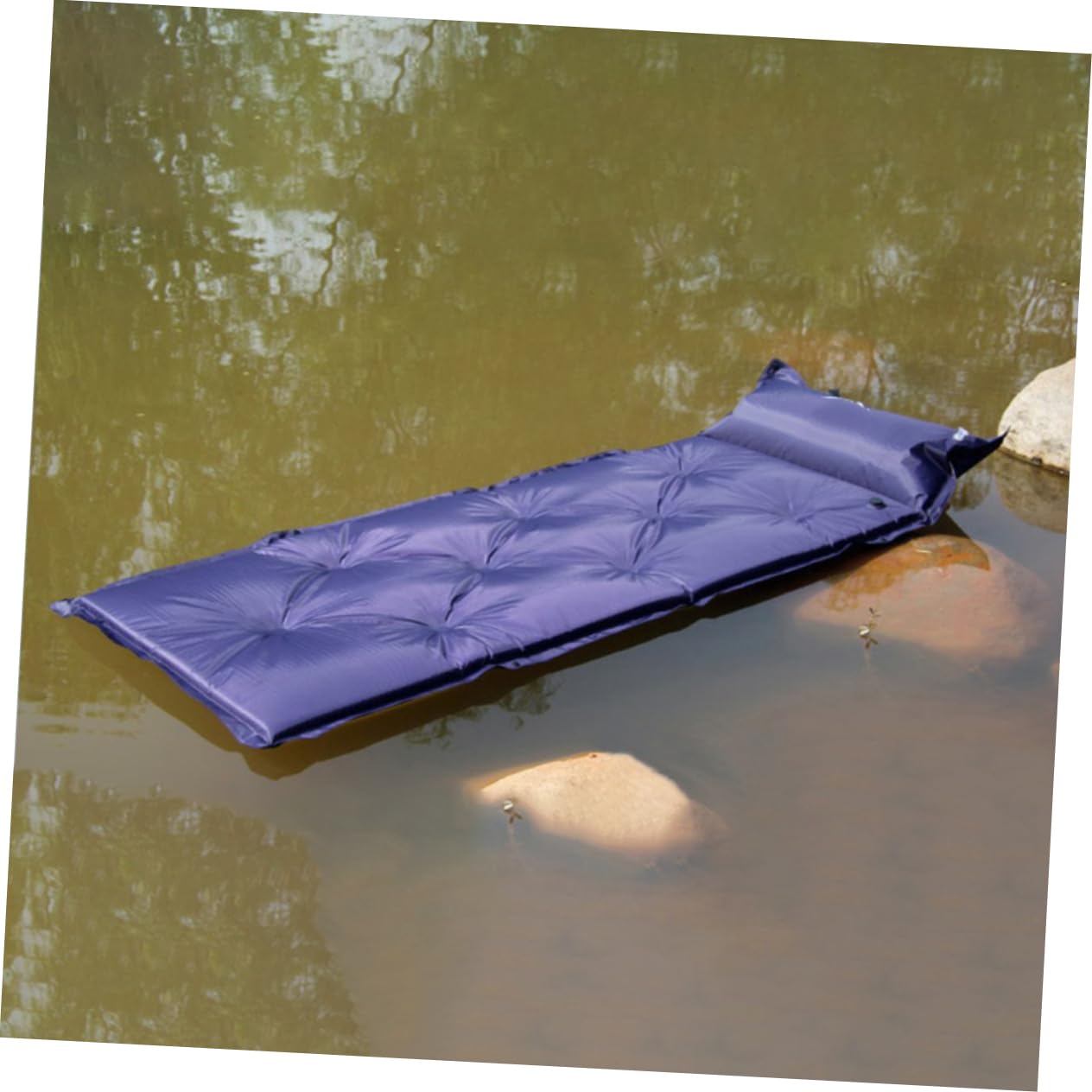 POPETPOP Colchoneta Inflable para Acampar Autohinchable Resistente al Agua Portátil Ligera Bolsa de Almacenamiento para Exteriores y Senderismo
