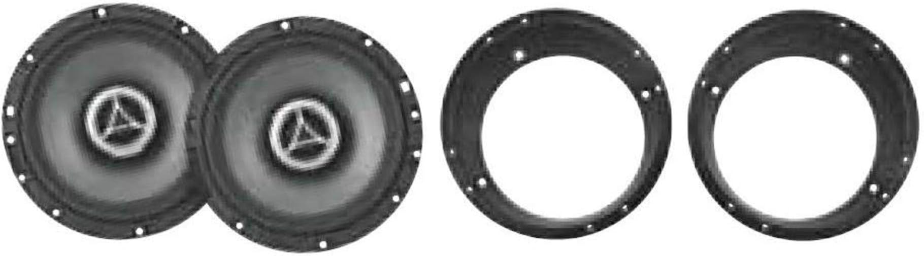 Cycle Sounds 6.5 in. Coaxial Speakers with Adapter Rings for Harley Davidson 19 - One Size