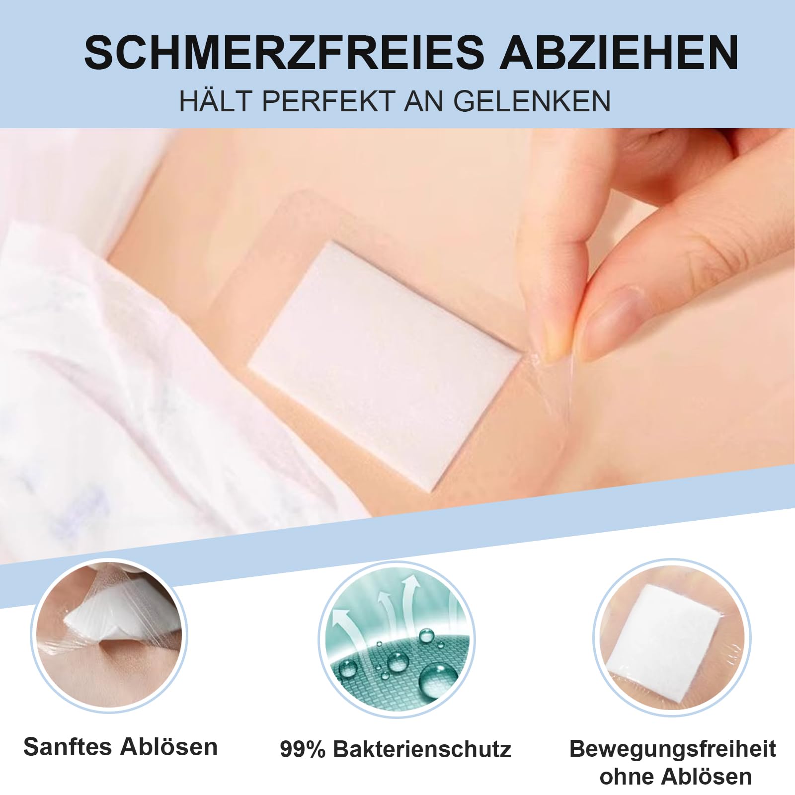 Wasserfest Pflaster 25 x 10 cm Wundpflaster steril transparent - wasserdichtes Pflaster nach OP Duschpflaster - selbstklebender Verband einzeln verpackt 25 Stück+E-Book (über Gesundheit)