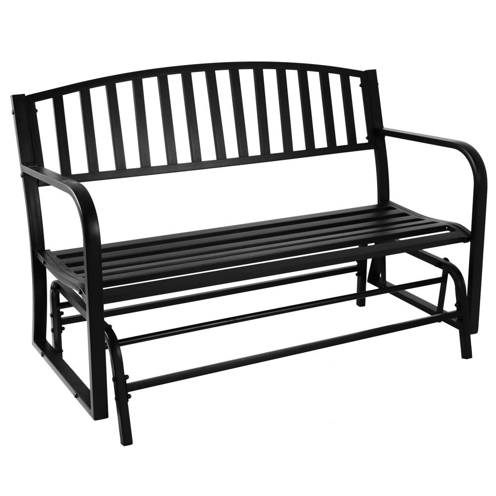 Buy Sunnydaze Outdoor Glider Garden Bench 50 Inch Black Park Bench